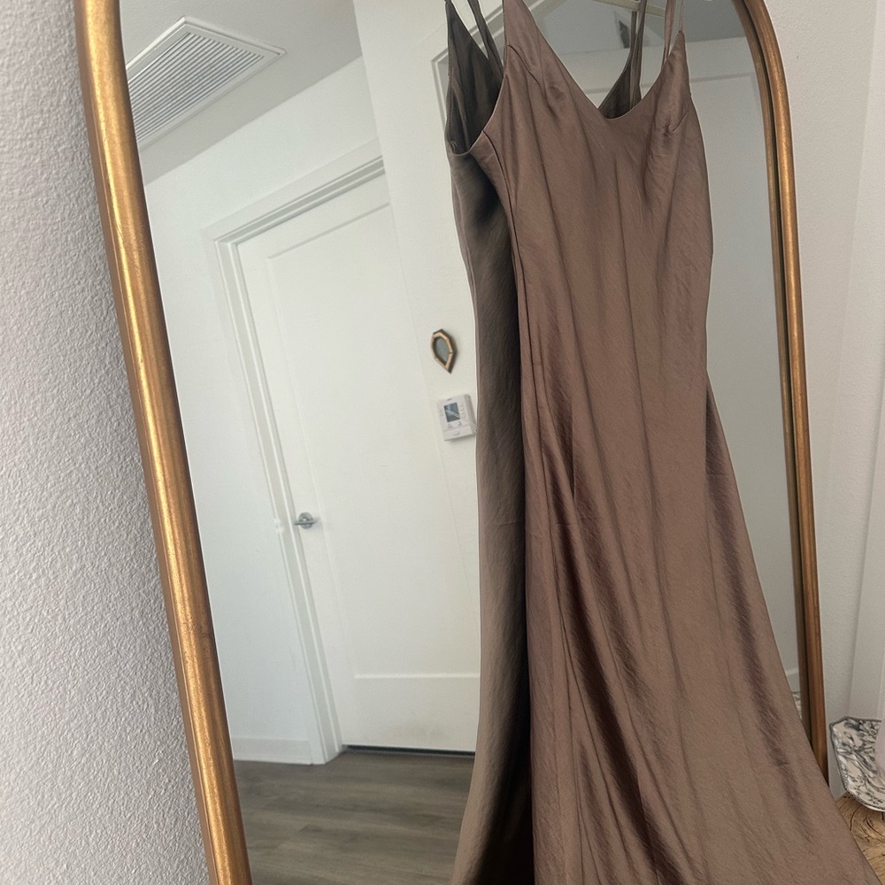 Brown Slip Midi Dress